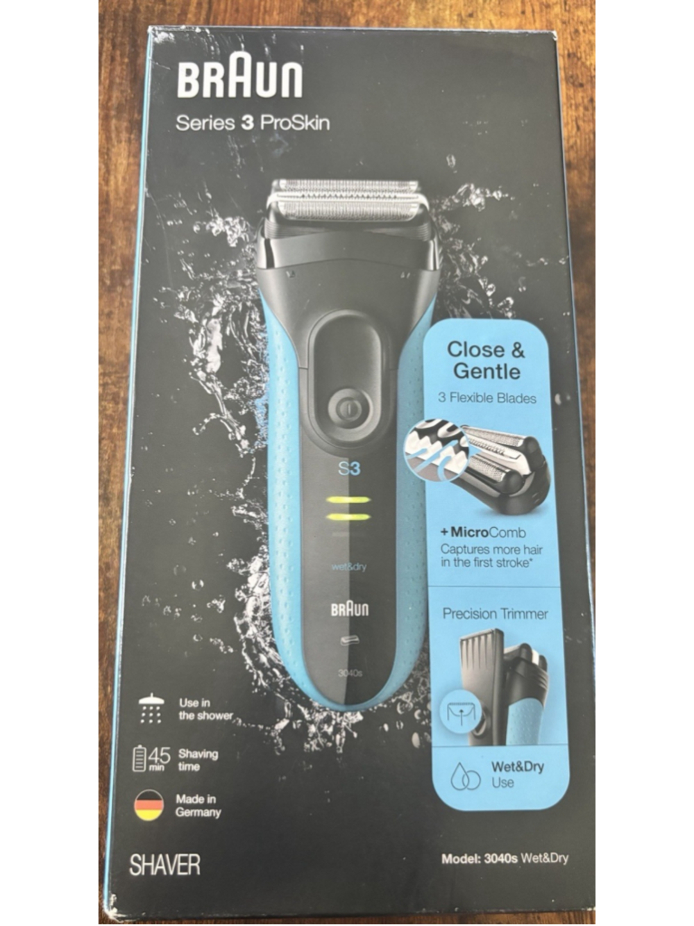 Braun Razor Series 3 ProSkin Rechargable Wet Dry‎ Foil Precision Trimmer 3040S